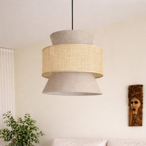 Lámpara colgante Mimbre ojo de perdiz