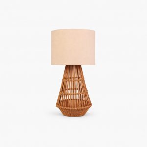 Lámpara de mesa tejida con hilo de yute