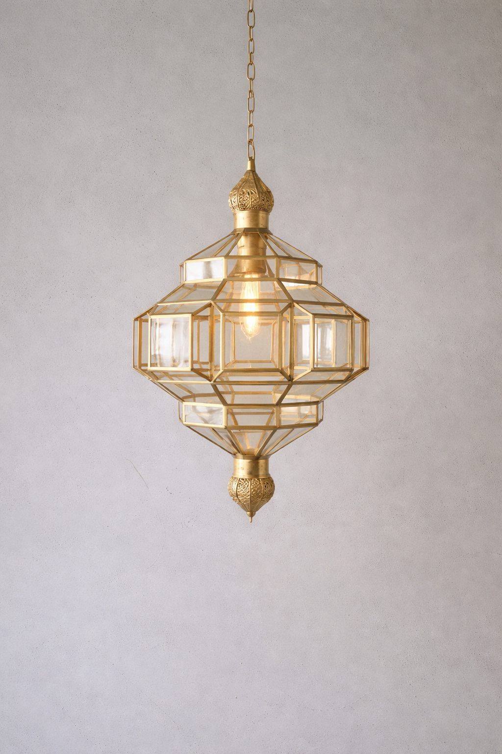 Lámpara colgante de Latón y cristal