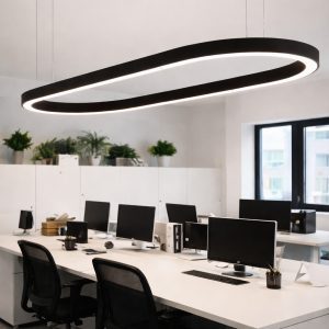 Lámpara colgante ovalada de aluminio