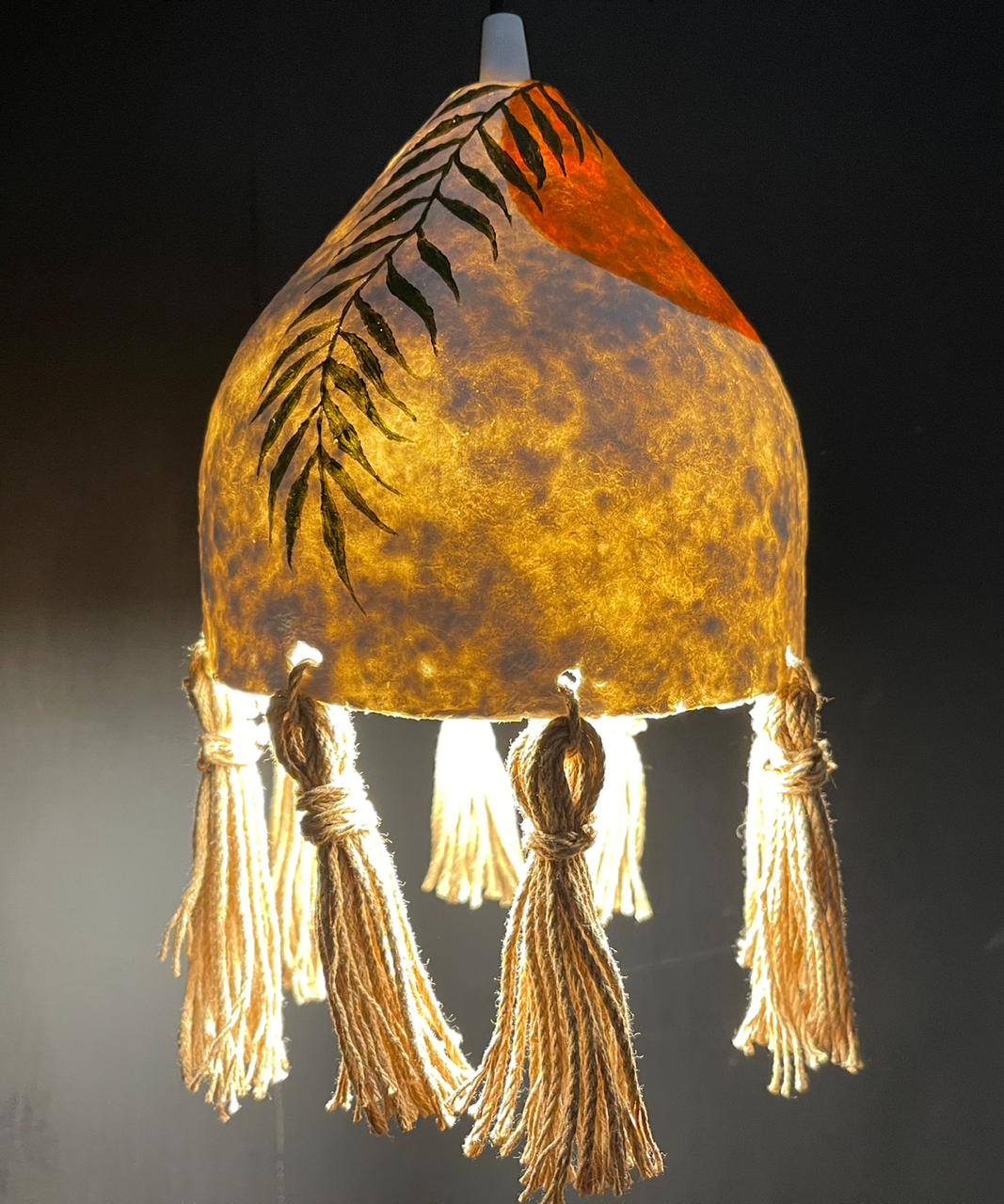 Lámpara colgante papel maché