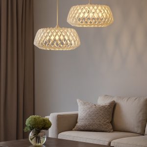 Lampara de madera colgante